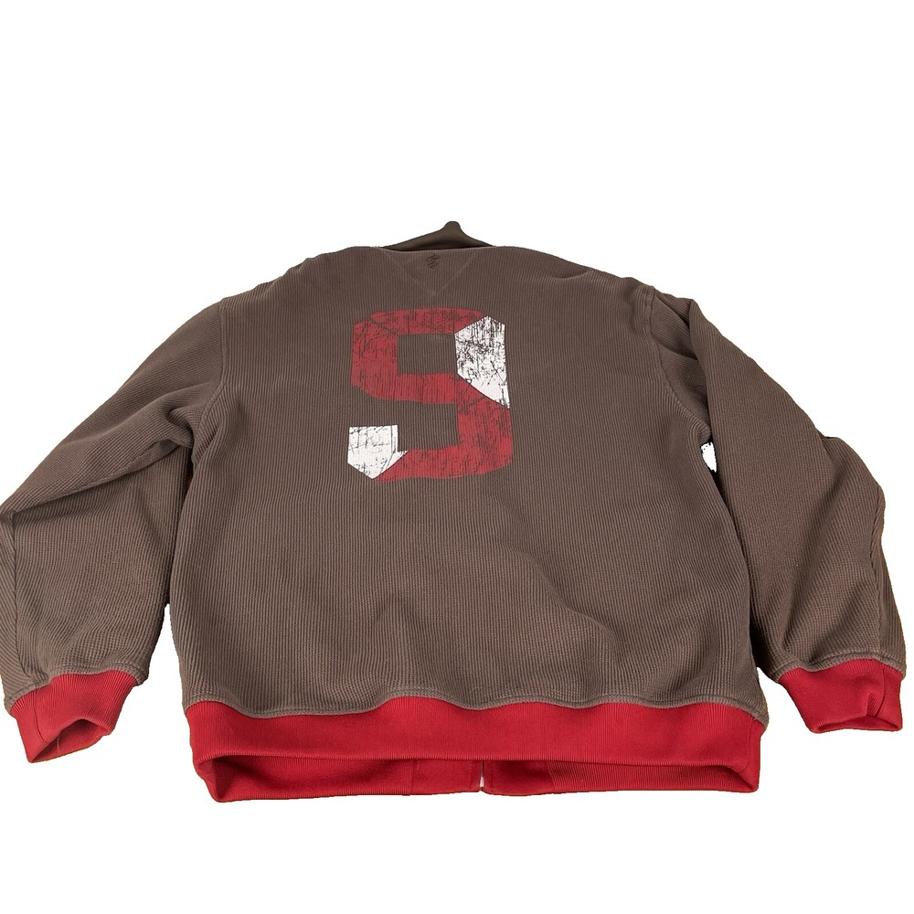 Rocawear Reversible Track Jacket Mens Large Red Brown Colorblock Y2K Hip Hop L - Picture 6 of 16